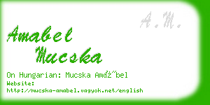 amabel mucska business card